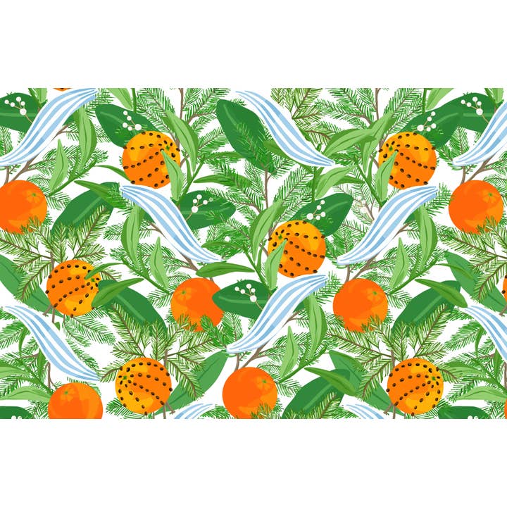Holiday Citrus & Spice Christmas Paper Placemat Pad for wholesale by Taylor Beach Design