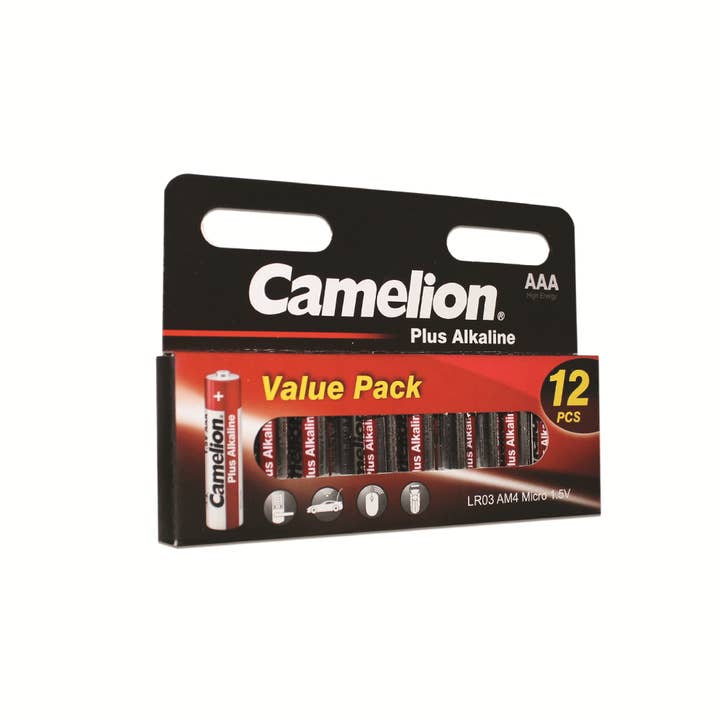 Camelion Battery - Wholesale Portable Charger - Camelion AAA Plus Alkaline Batteries Hangable 12 Pack
