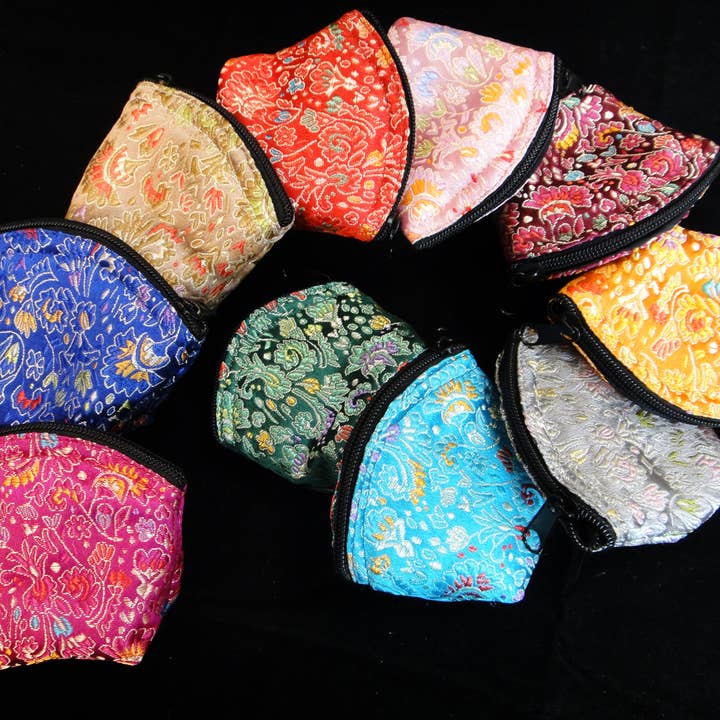 Tika - Wholesale Pouch - Women's - Brocade Zipper Pouch - Small4