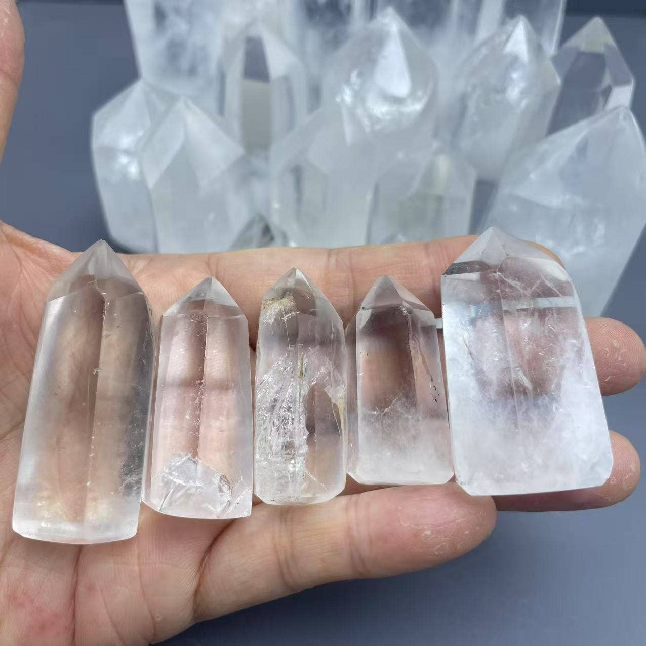 Crystal Deal· Wholesale - Wholesale Multi-Stone Ring - Clear Quartz Tower Set of 1LB, 3 Sizes available4