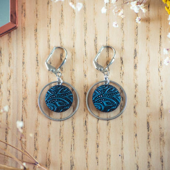 Small Astre Garance Earrings Blue for wholesale by Assuna