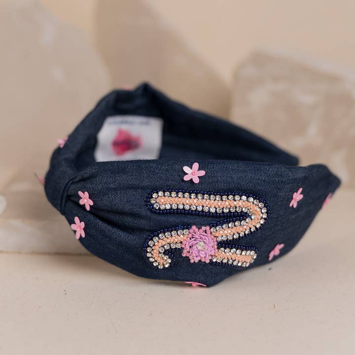 Betty Cooper Iniziale Embroidered Headband - N for wholesale by Elaa
