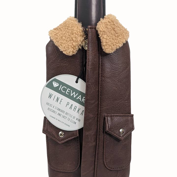 WINE PARKA, LEATHER, BROWN JACKET for wholesale by Wild Eye Designs