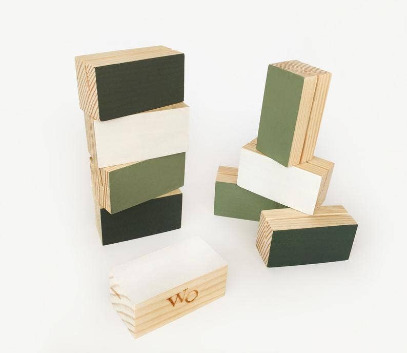 Wooden Objects Co - Wholesale Display standaard/frame - Groene ombre houten fotohouders1