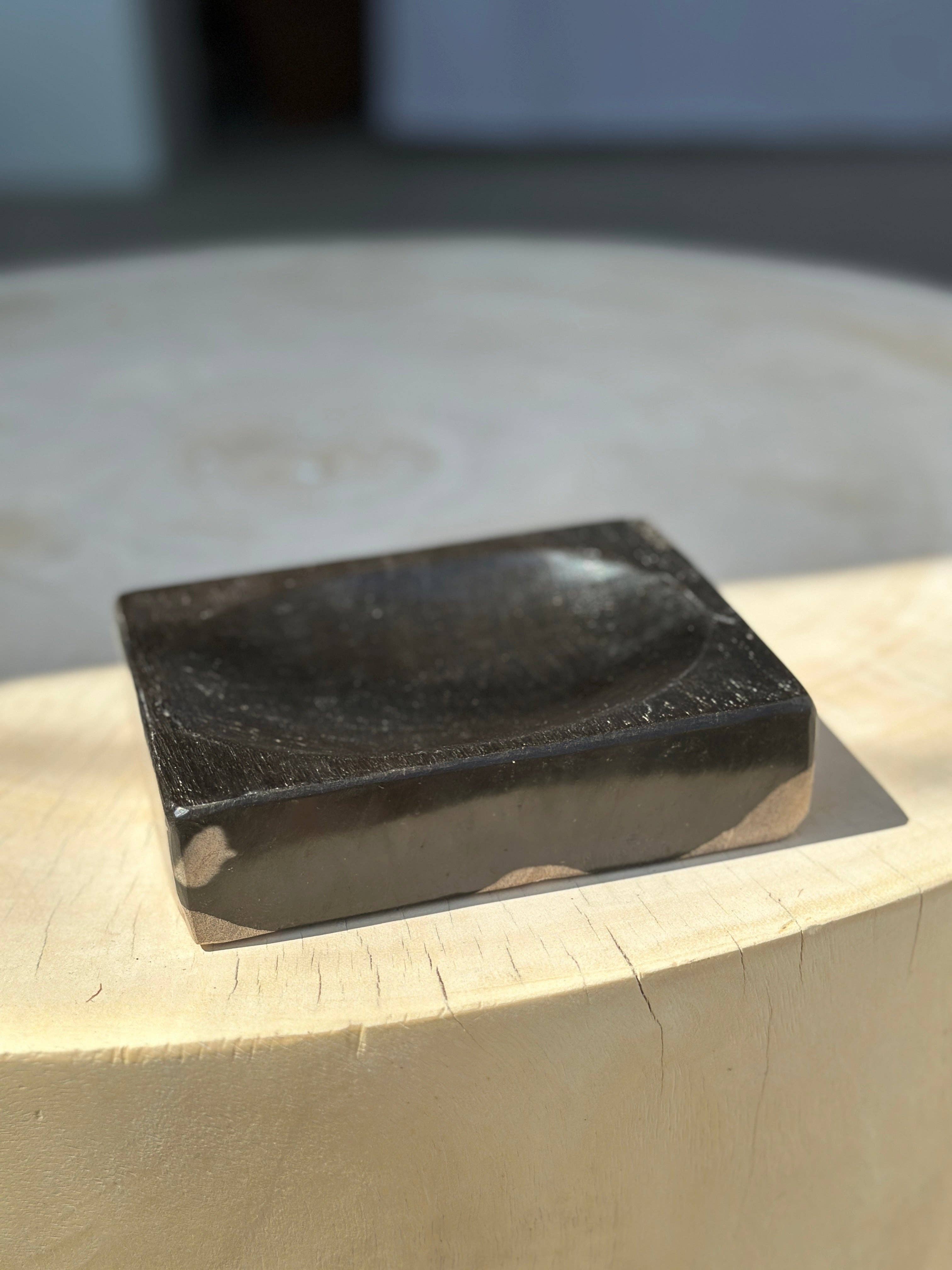 Office Objets - Wholesale Bath Soap Dish - Petrified wood soap dish with white underside18