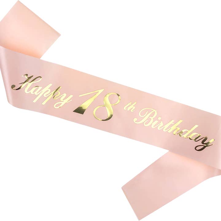 Alba Wholesale – Engroshandel Gæstegave – Rose Guld Fødselsdag Pige Sash, One Size3