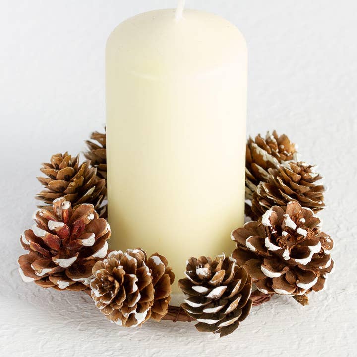 Factory Direct Craft - Wholesale Candle Holder - 4-1/2" Natural Pinecone Candle Ring 1