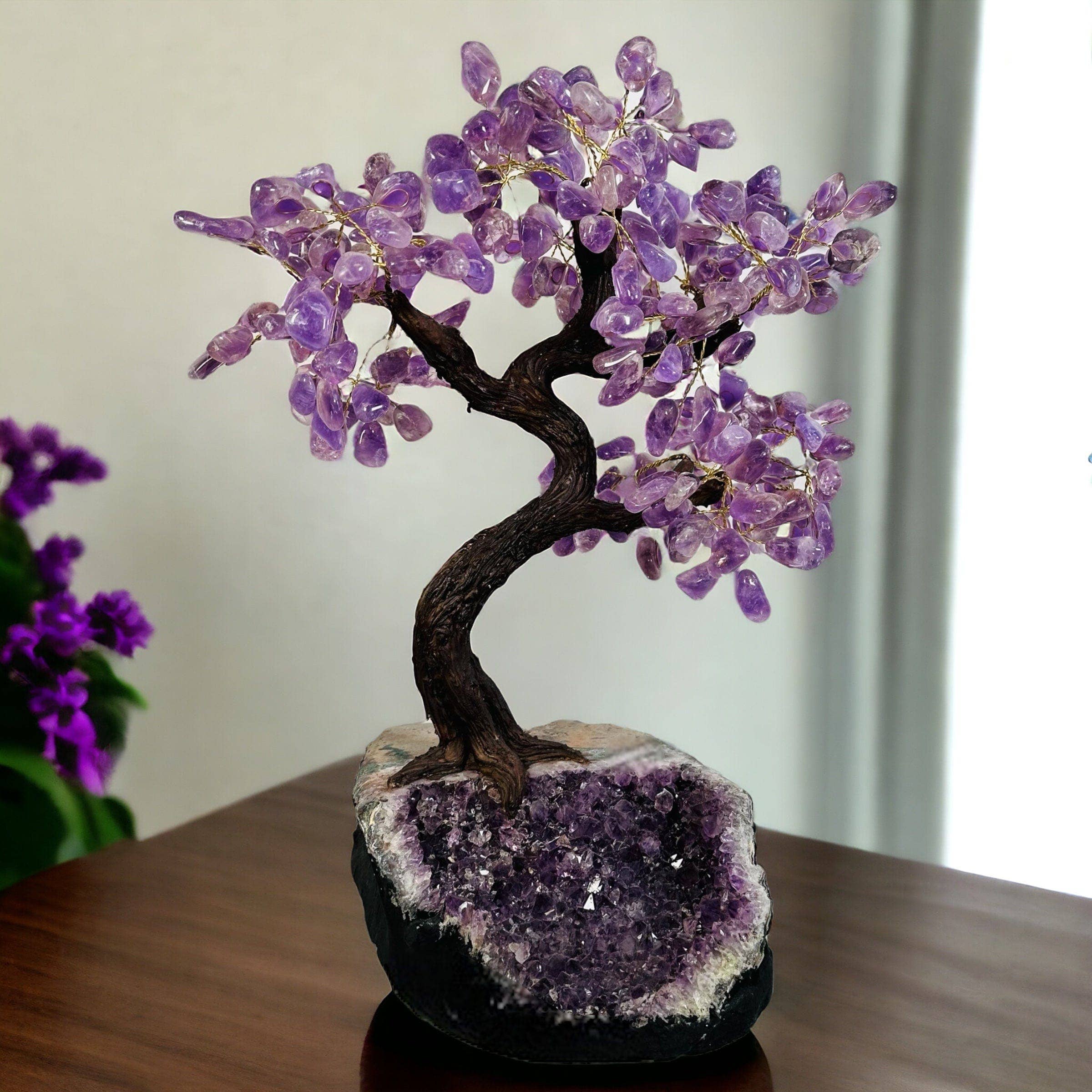 Rock Paradise - Wholesale Decorative Tabletop Object - Large Crystal Tree on Amethyst Base (Choose Your Gemstone)0