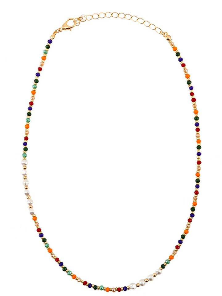 Farverige perler halskæde 26 for engroshandel hos anbfashion