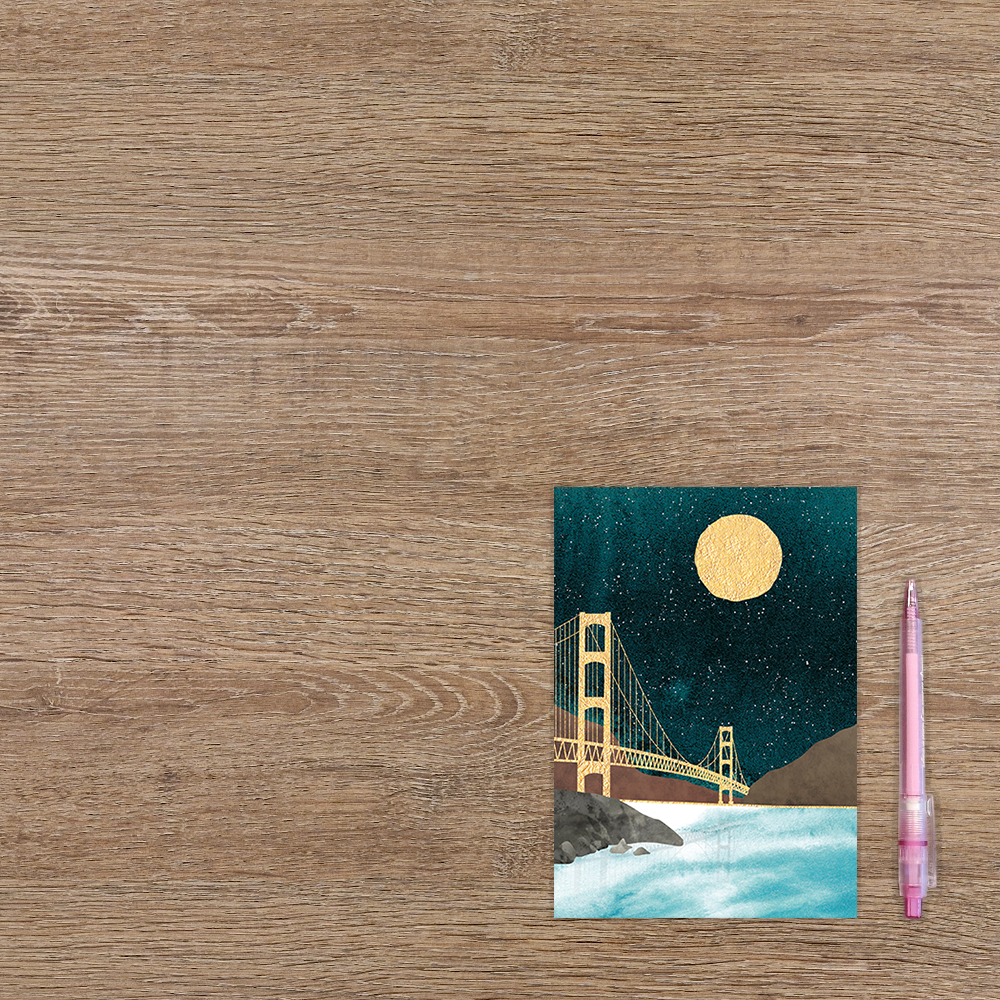 Artige BV - Wholesale Everyday Greeting Card - Moonstone Golden Gate Bridge - wenskaart2