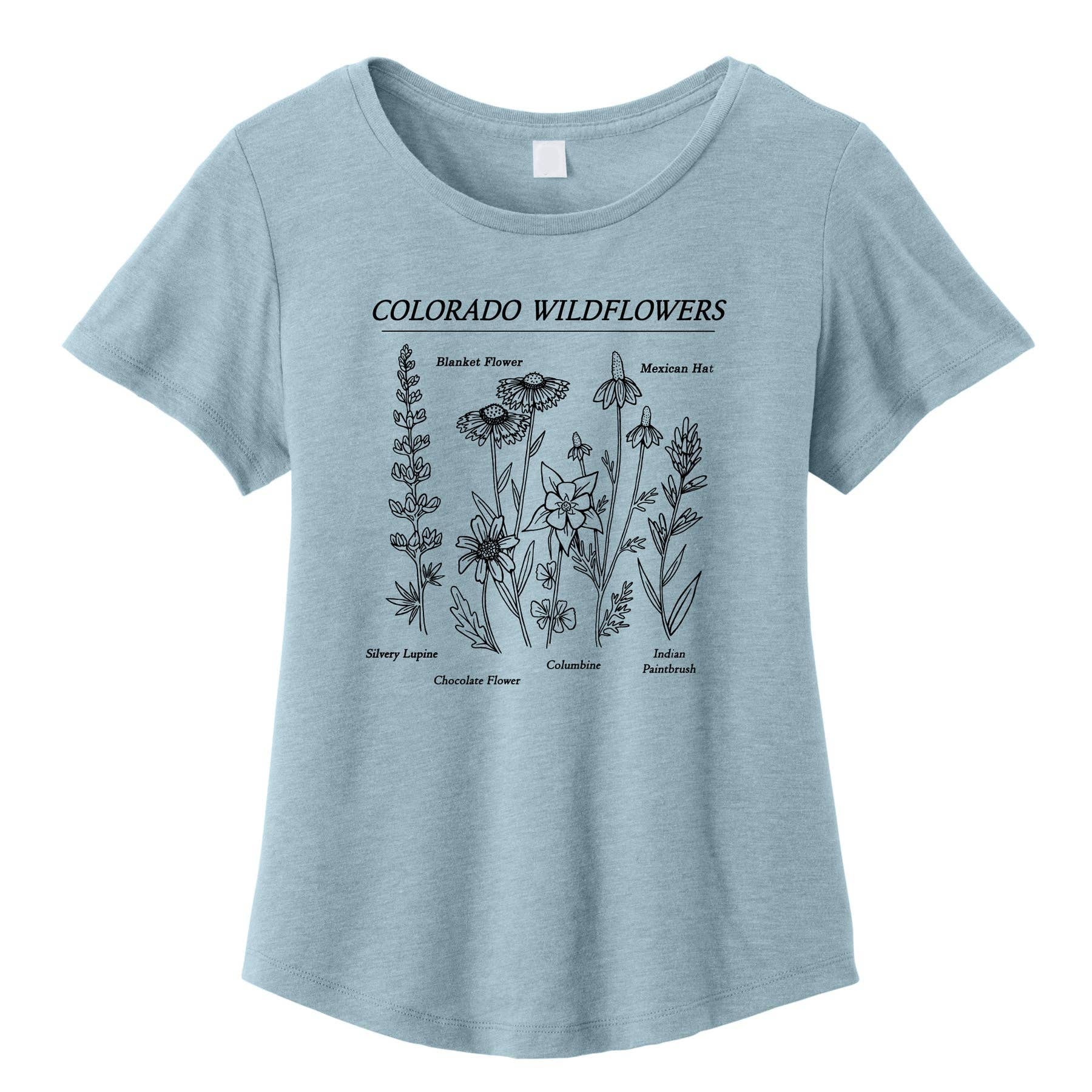 Light Blue Colorado Wildflowers Scoopneck for wholesale on Faire0