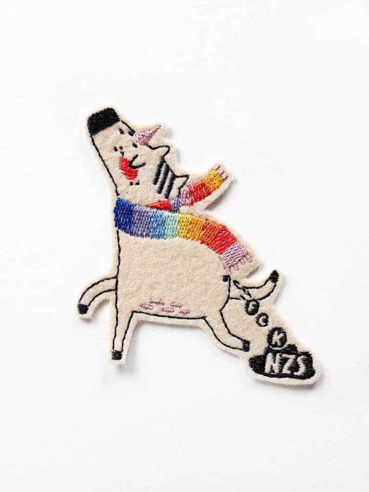 “FCK NZS” unicorn patch for wholesale by Halfbird