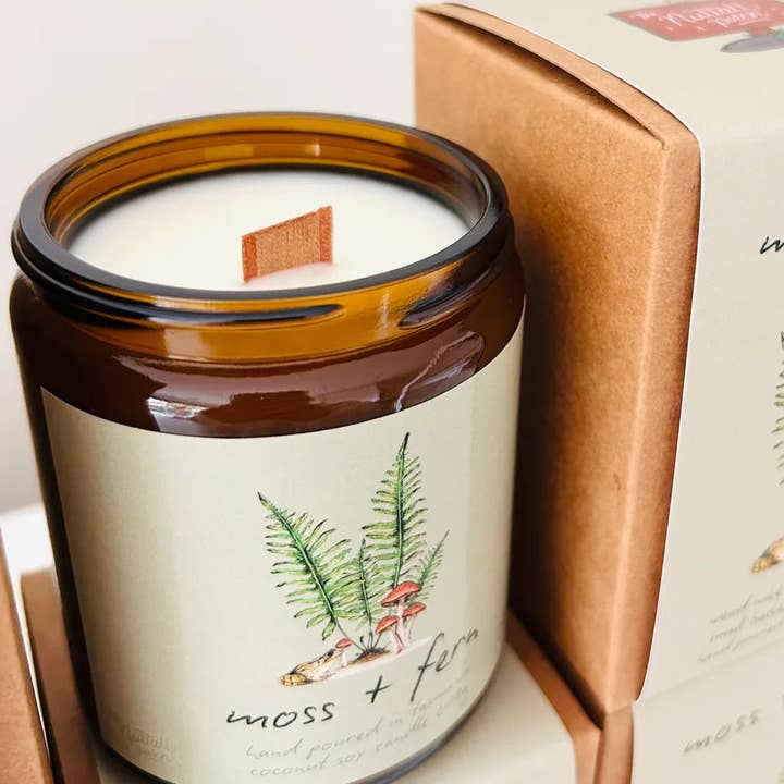 Bougie d'art - Mousse + Fougère pour la vente par Bowie & Co