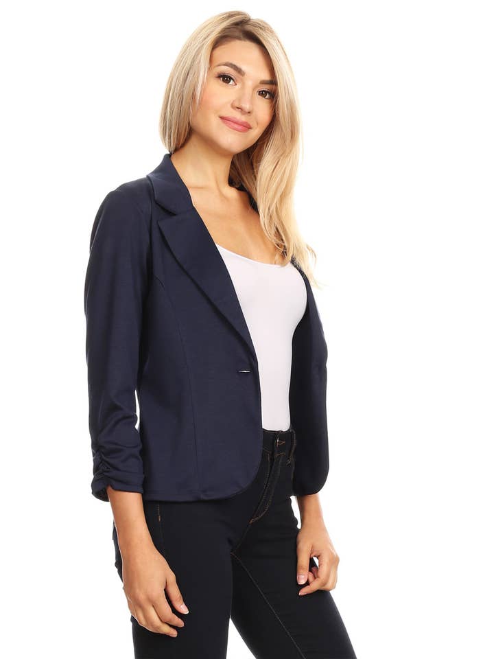 MOA COLLECTION - Venta al por mayor Blazer - Mujer - Blazer largo hasta la cintura con cierre de un botón para mujer (paquete abierto)38