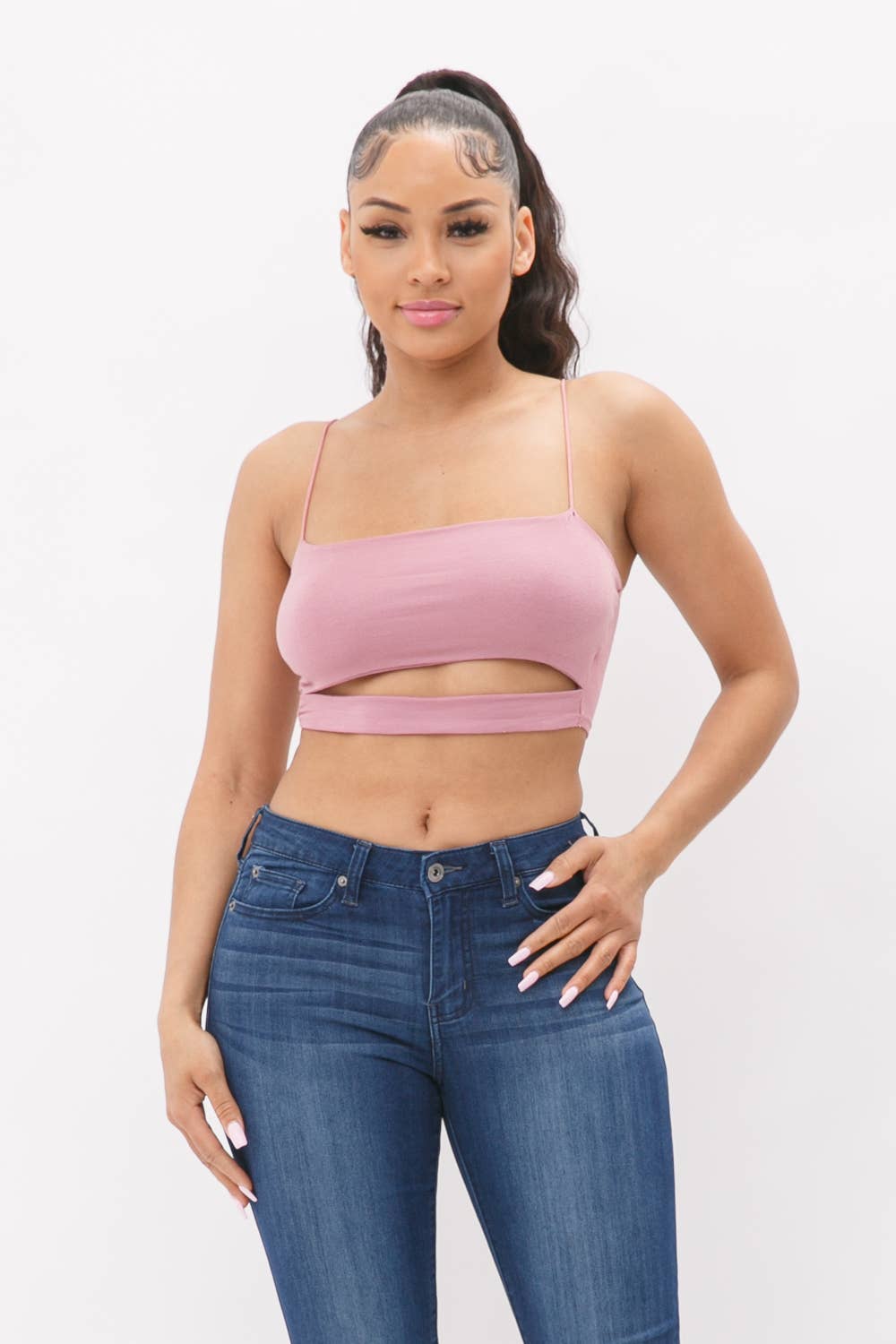 Julia by LoveJ - Wholesale Knit Top - Women's - Front Cutout Detail Crop Top6