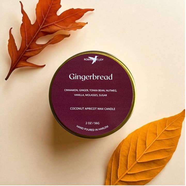 Gingerbread 2oz Candle- Fall Collection 2025 for wholesale by ROBINSON'S JOY