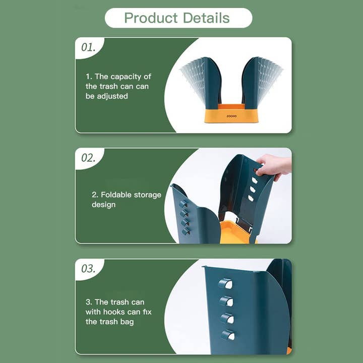 VIGOR - Wholesale Trashcan/Trash Bin - Plastic Small Trash Can, 9-Gear Adjustable Size Multifunctio2