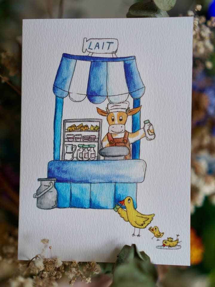 Animal market - blank cow card for wholesale by Bowlt Studios