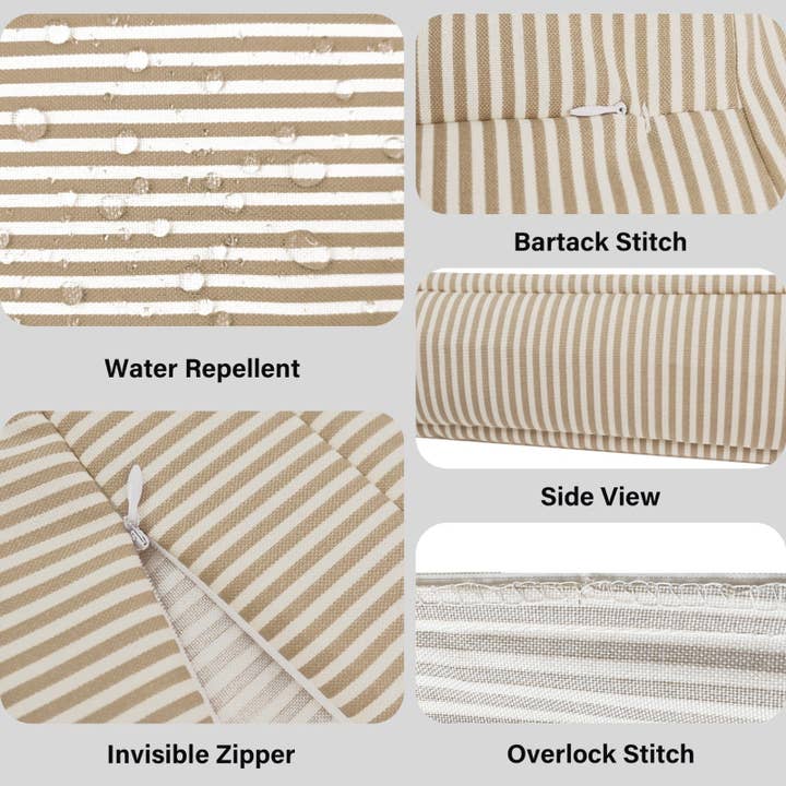 REMOVED BRAND – wholesale Överdrag till stol/soffa – IKEA Beige Stripe Outdoor Slip Cover, Kompatibel med IKEA Arholma Kuddarna2