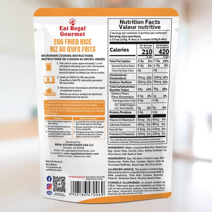 Regal Kitchen Foods - Wholesale Rice - Eat Regal Egg Fried rice - 8.8 Ounce2