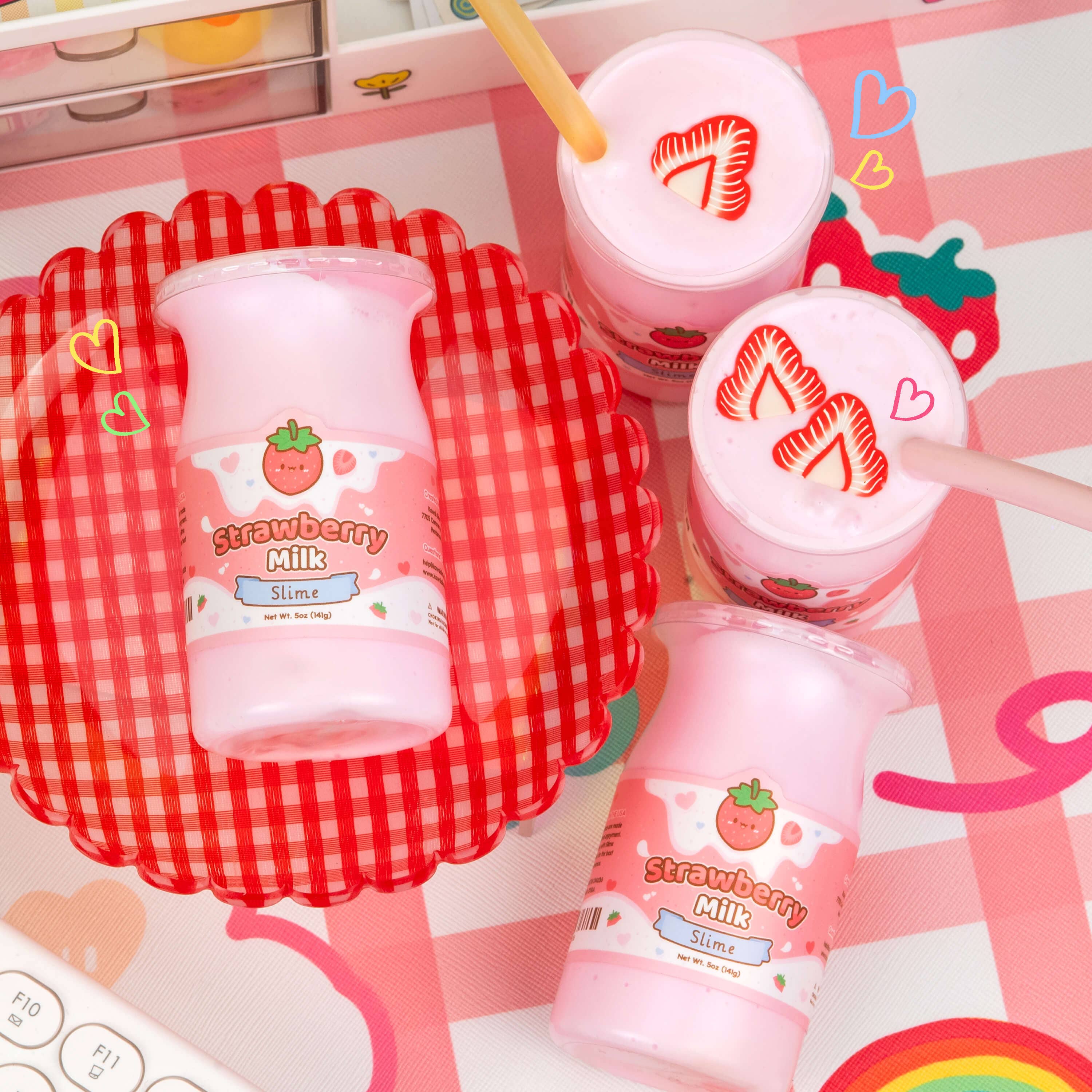 Kawaii Slime Company - Wholesale Putty/Slime - Kids - Strawberry Milk Glossy Slime (9pcs/case)6