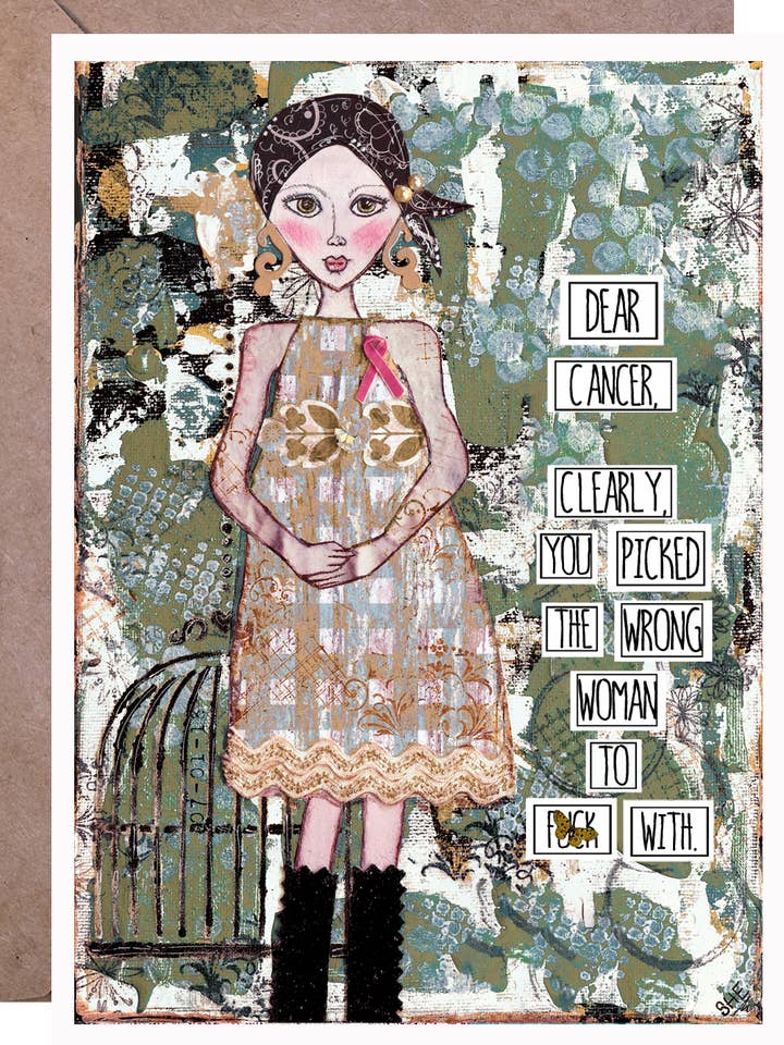 Here's To Slaying Cancer's Ass. Friend Card for wholesale by Redefining She