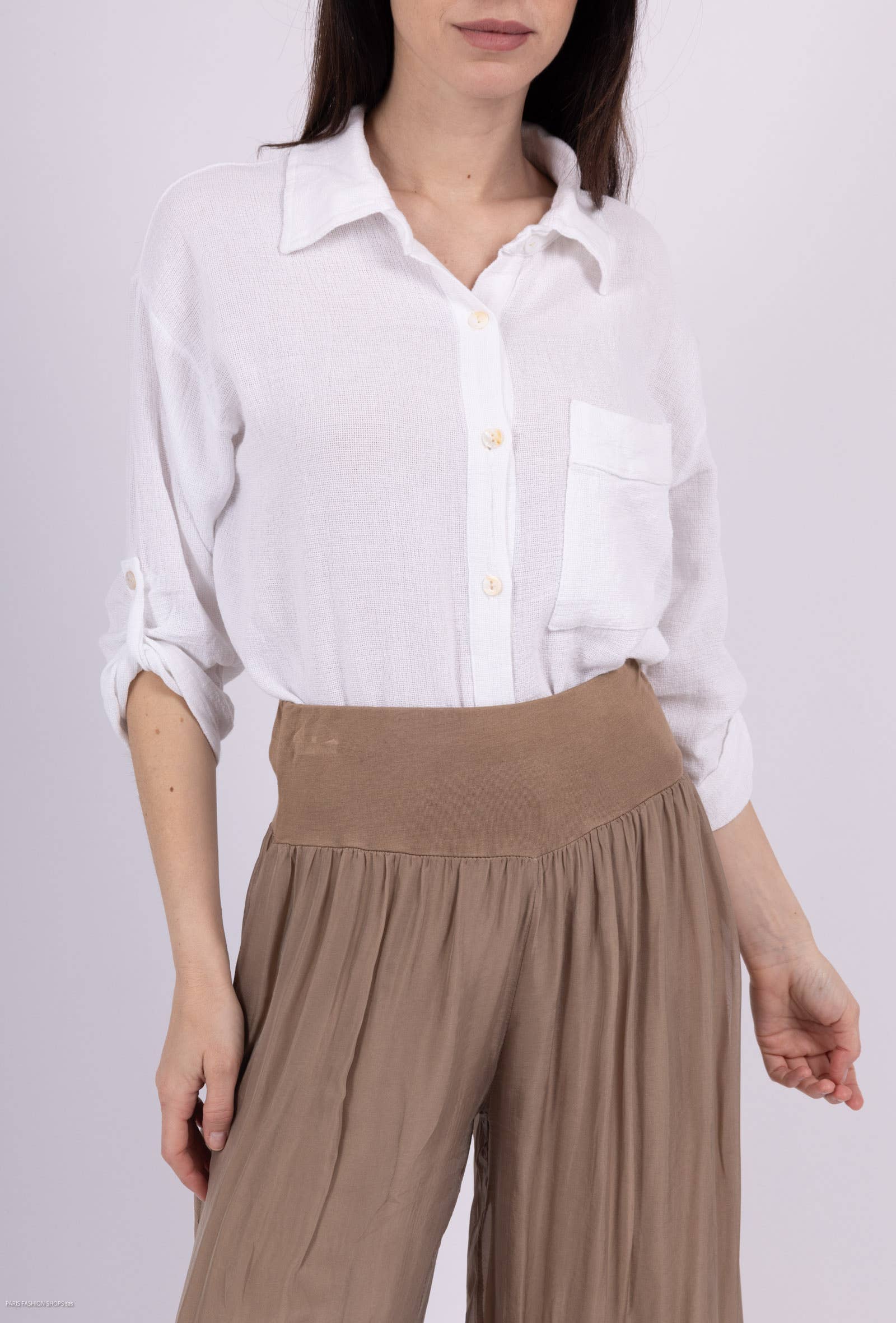 Shyloh - Wholesale Button Down Shirt - Women's - Linen cotton top 1578211