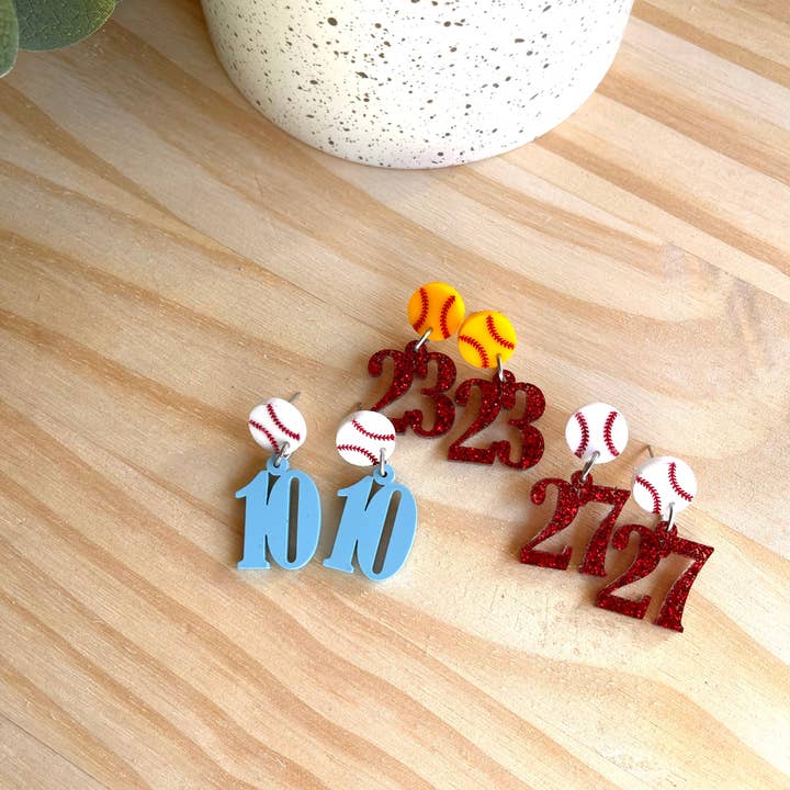 Sweet Home Creative Co. - Wholesale Dangle Earrings - Sports Number Earrings WS