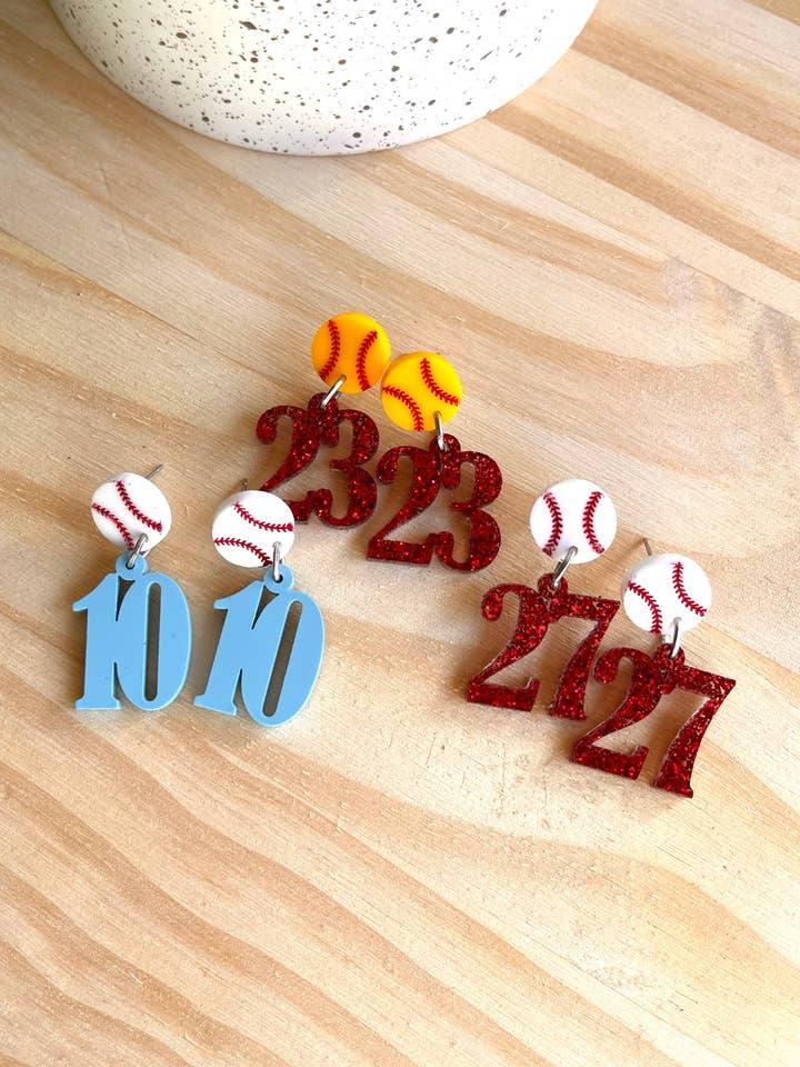 Sports Number Earrings WS for wholesale by Sweet Home Creative Co.