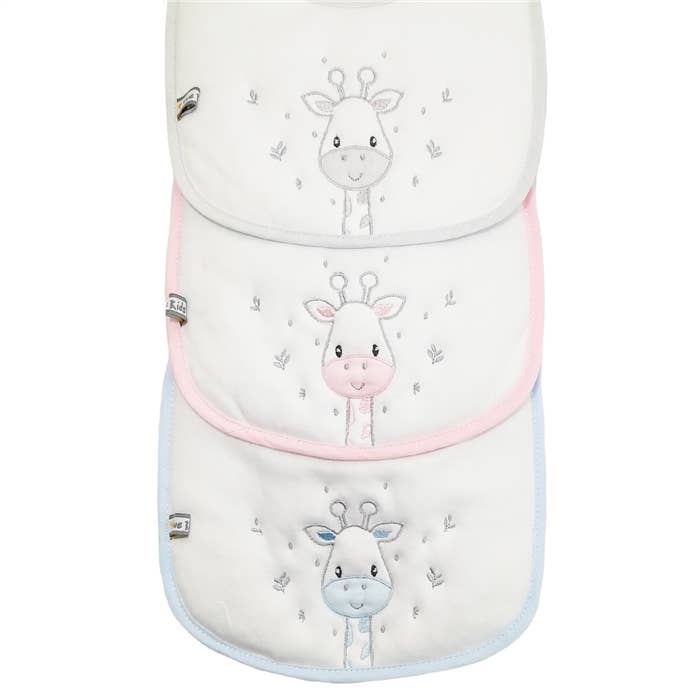 Blue Kids – wholesale Haklapp - Baby – Mellanstor babette i bomull med giraffbroderi7