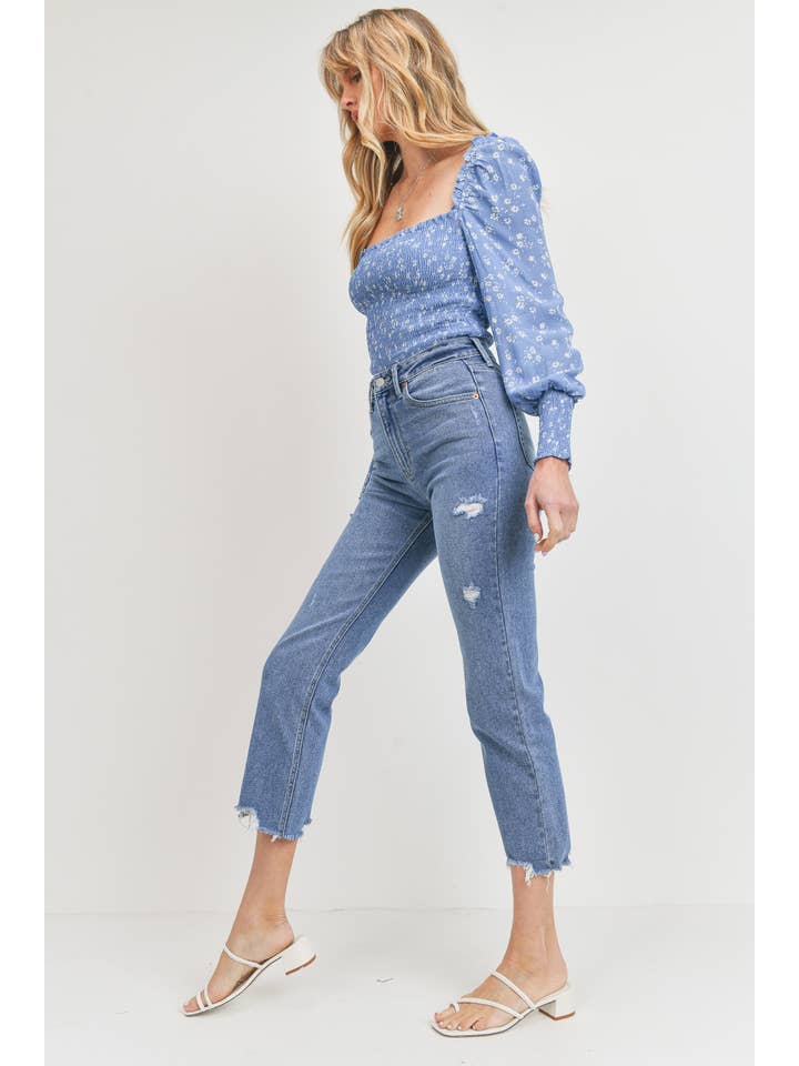 Just USA Jeans - Wholesale Jeans - Women's - JP174 - MED - High Rise Straight with Hem Detail1