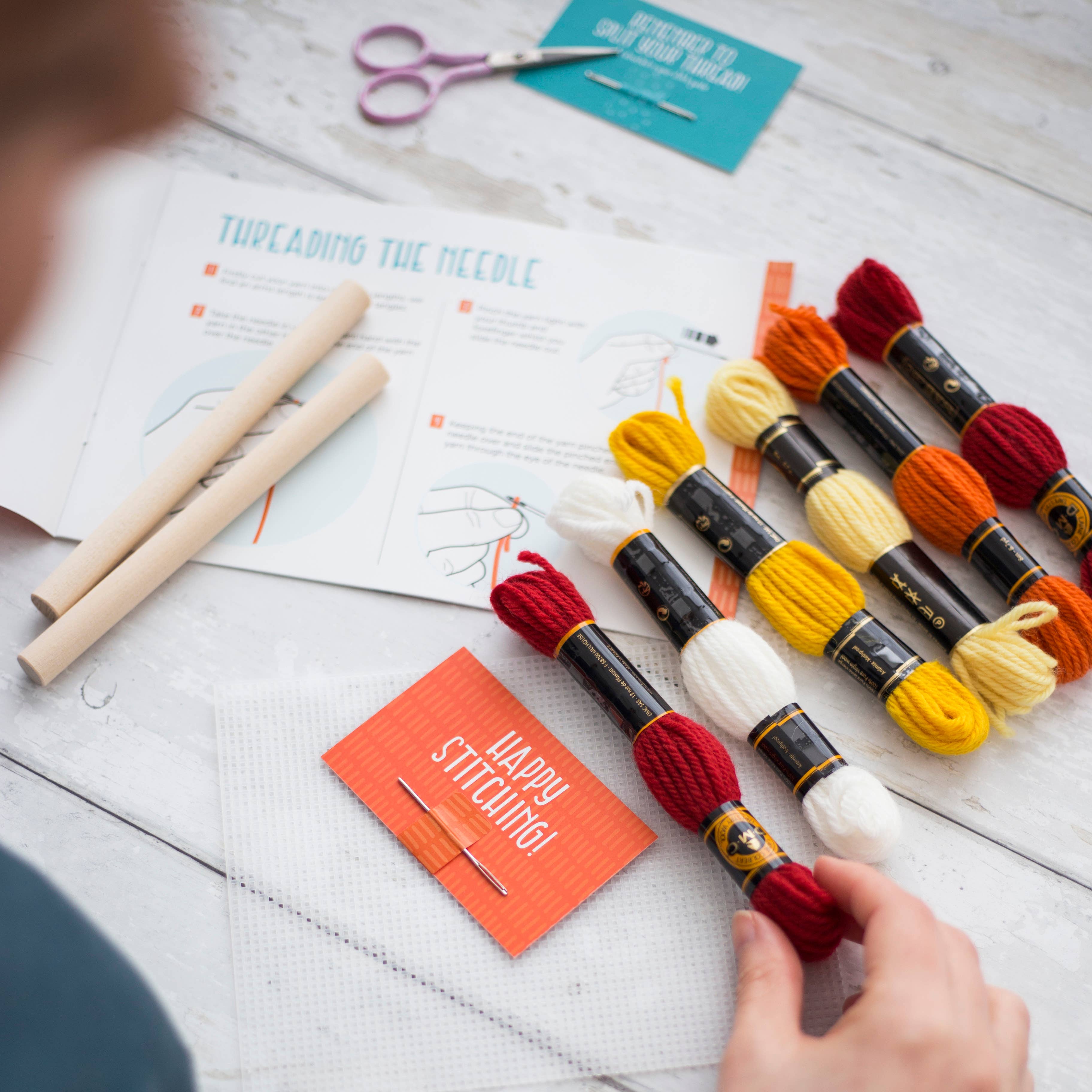 Oh Sew Bootiful - Wholesale Embroidery/Cross Stitch Supplies - Bargello Embroidery Kits, Flames Wall Hanging Tapestry Kit1