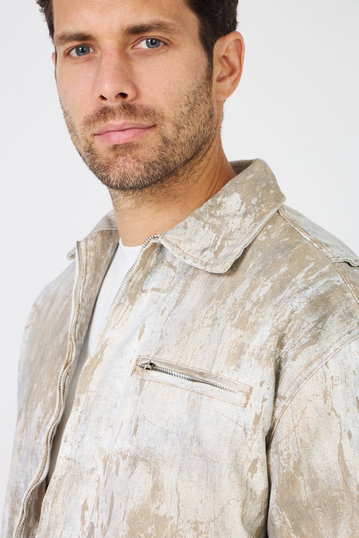 TOP MONDAY - Wholesale Top & Pant Set (NOT Loungewear) - Men's - Paint Effect Denim Set – Street Chic Look for Winter1