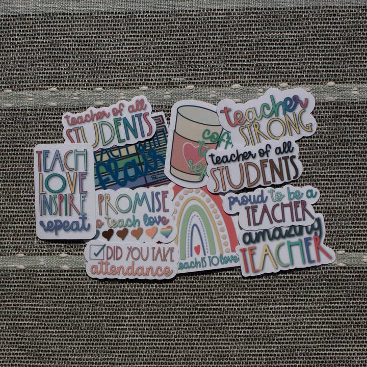Teacher Stickers • Waterproof Stickers • Sticker Pack • Vinyl Sticker • Teacher Appreciation Gift • Magnets for wholesale by Stick With It Design Co