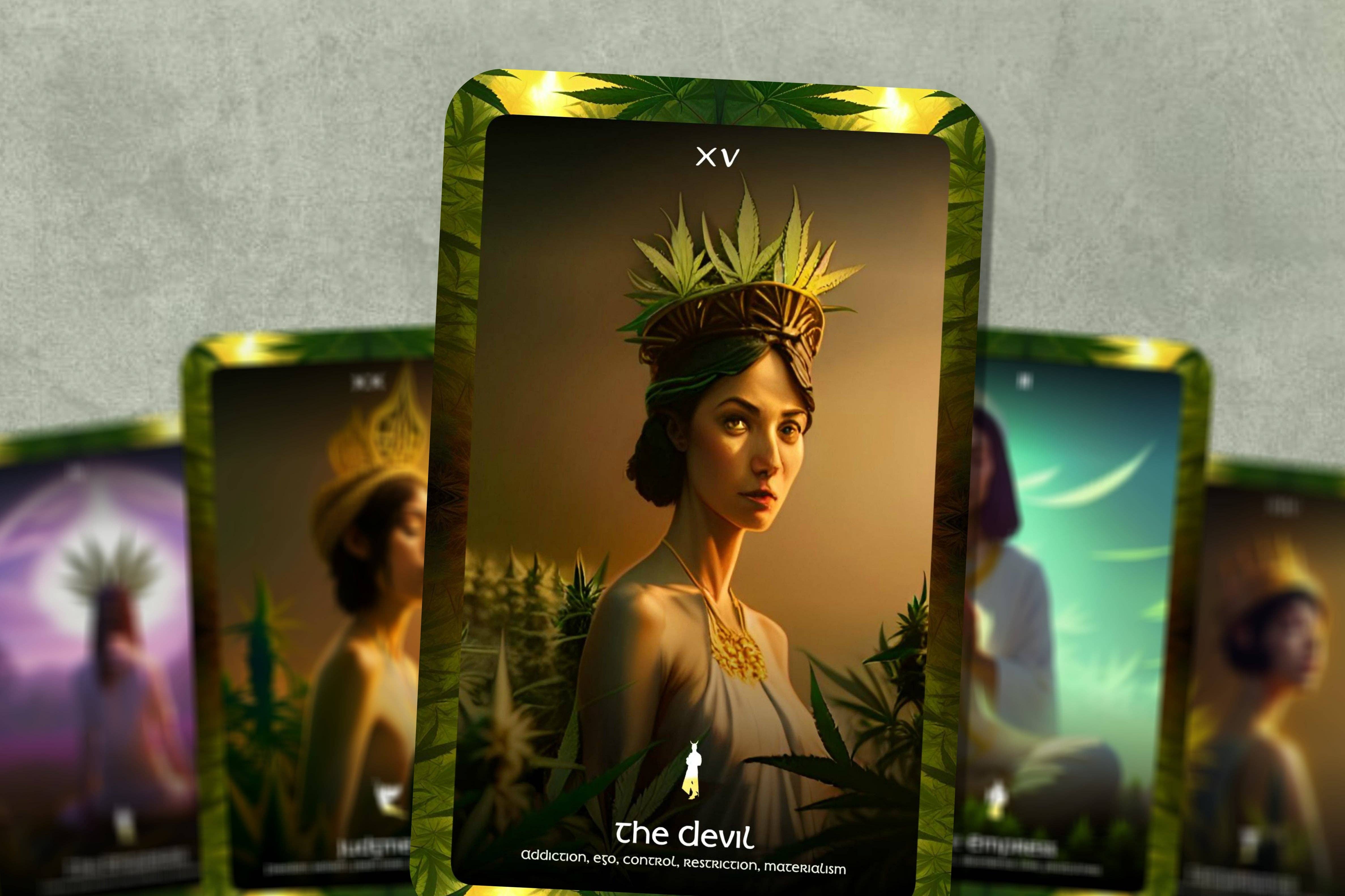 Ibiza Tarot USA – Cartas de tarô por atacado – A Sacerdotisa - Oráculo de Cannabis - Arcanos Maiores8