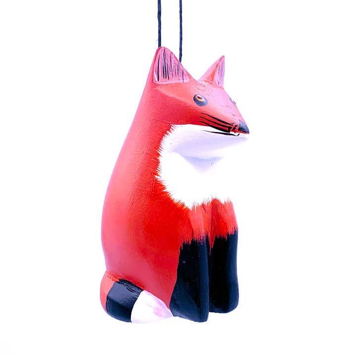 Red Fox Balsa Ornament for wholesale by Women of the Cloud Forest