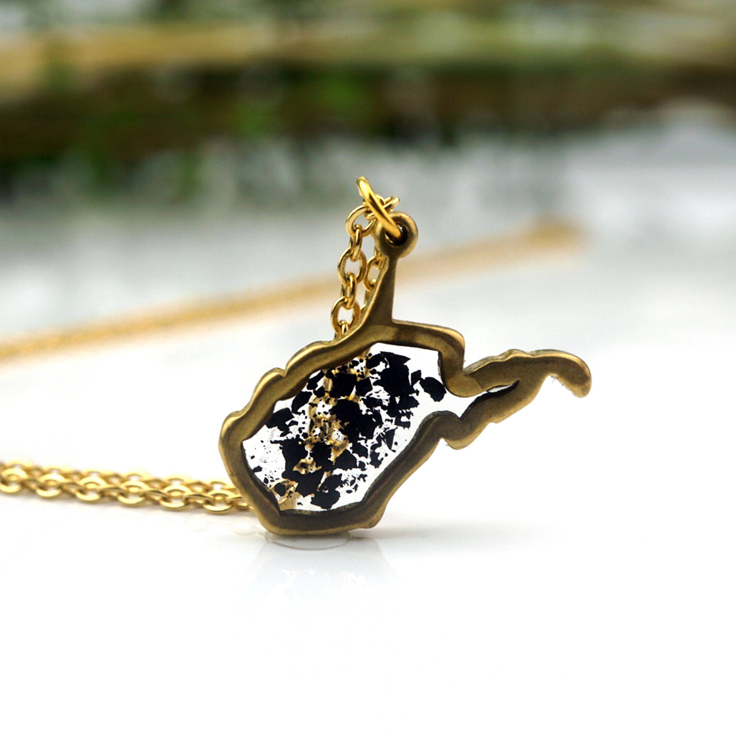 The Pretty Pickle - Wholesale Pendant/Charm Necklace - Small West Virginia Botanical Necklace2