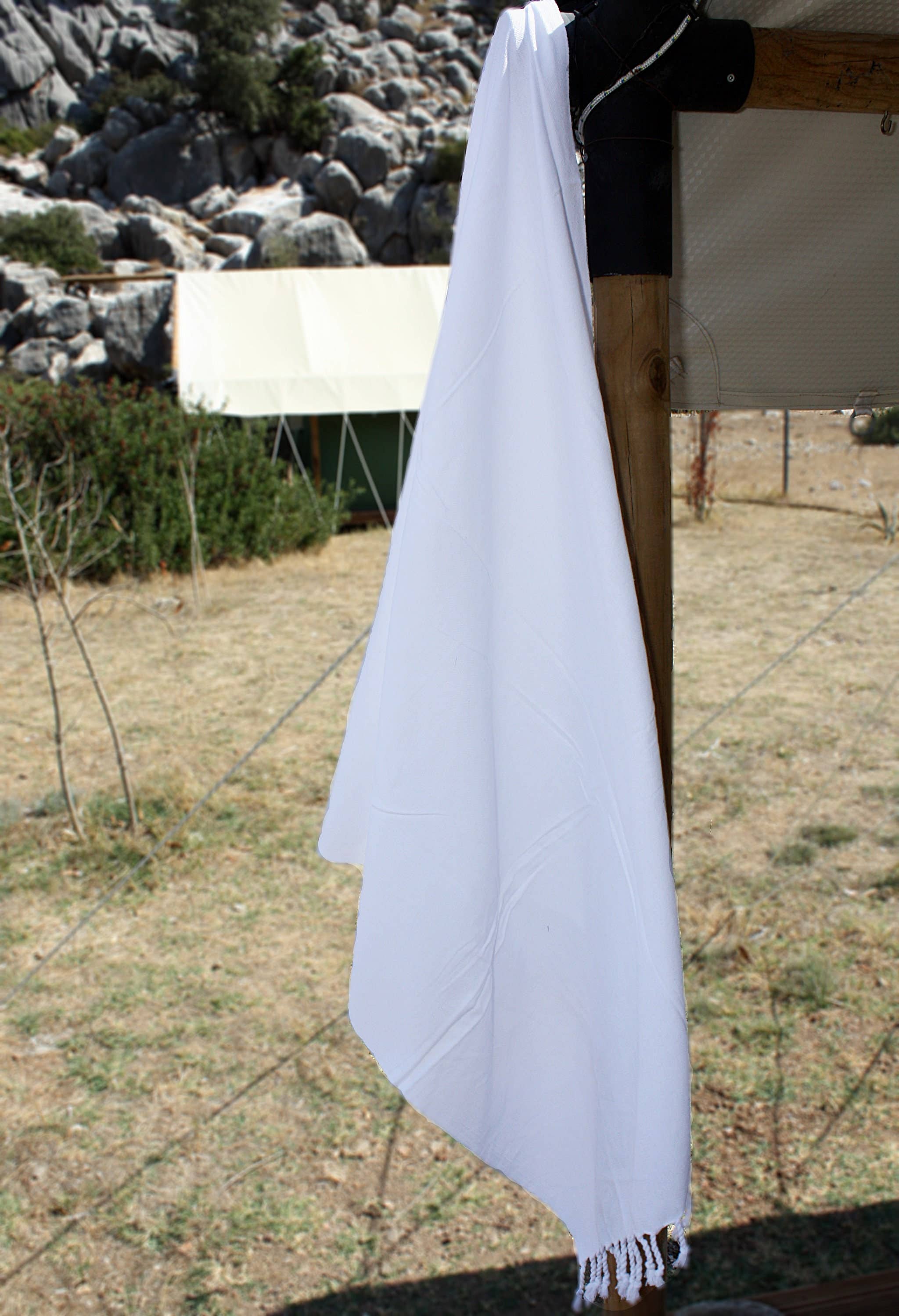 Buld&Co. - Vendita all'ingrosso Telo mare - Asciugamano turco bianco in cotone 100%, telo mare Hammam Fouta Peshtemal4