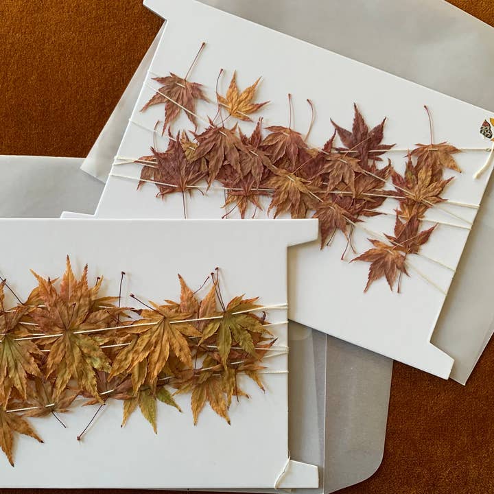 Twig and Snip - Wholesale Bunting/Garland - Dried Mini Japanese Maple Leaf Garland - Reds and Browns0