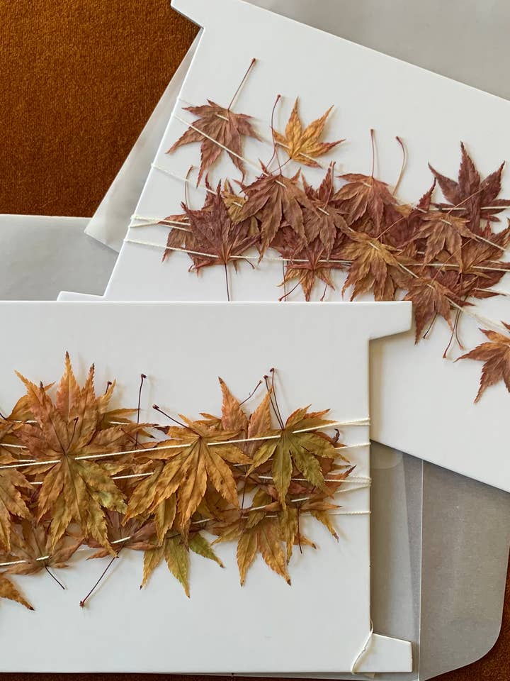 Dried Mini Japanese Maple Leaf Garland - Reds and Browns for wholesale by Twig and Snip
