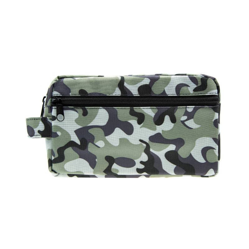 Men's Army Green Camo Dopp Kit for wholesale on Faire