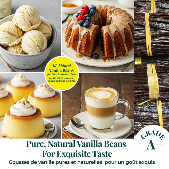 AayuLuxe - Wholesale Vanilla/fruit extract - 10 Vanilla beans Grade A | 5" to 8" | Gourmet Vanilla Bean5