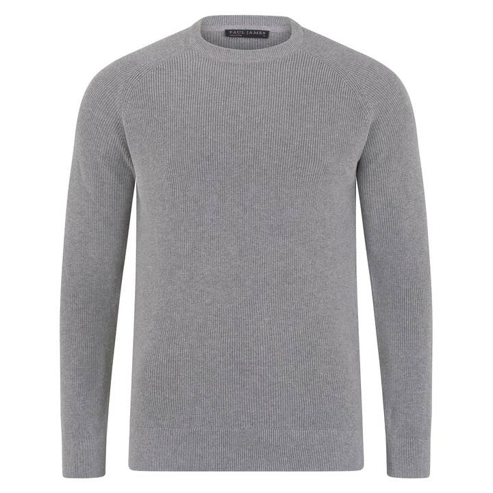 Mens Lightweight Cotton Fisherman Rib Jumper for wholesale by Paul James Knitwear