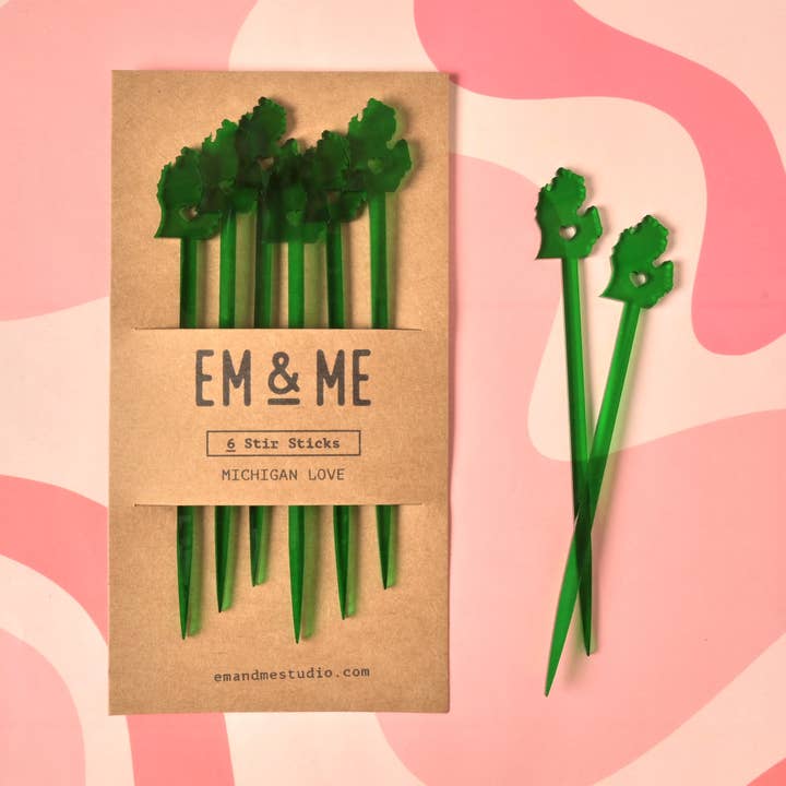 Michigan Love Stir Sticks for wholesale by Em And Me Studio