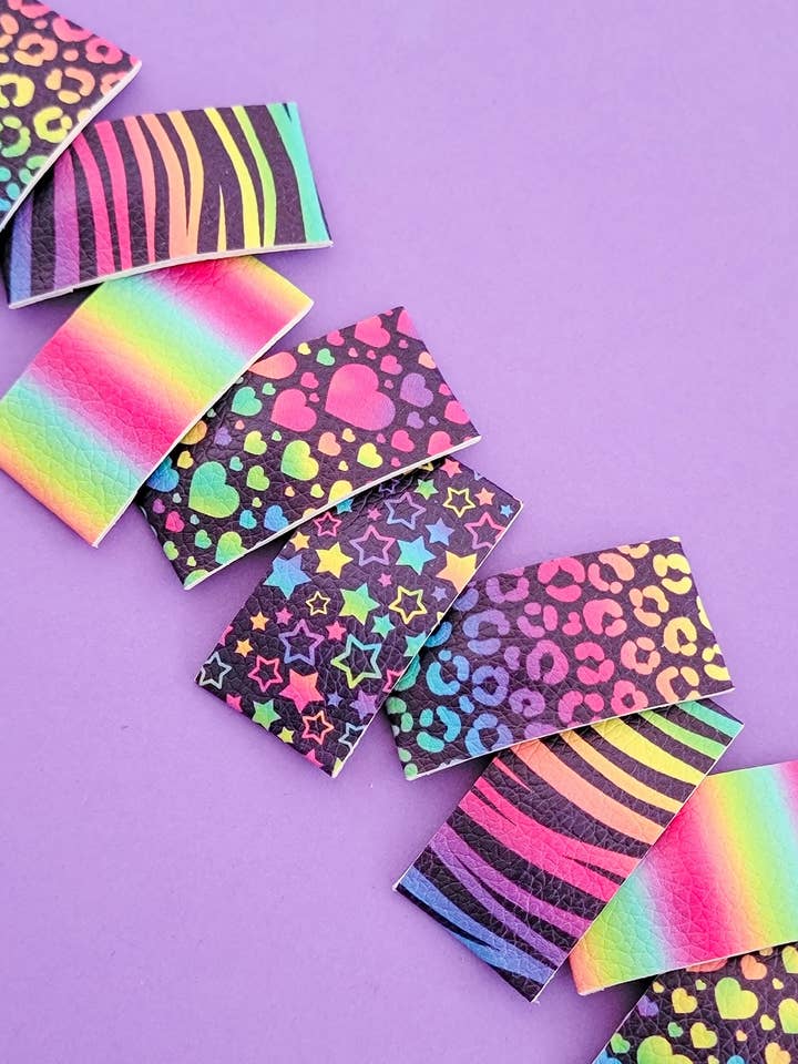 2 ”rektangel Snap Clip 5pak-neon sommar för wholesale av Dainty Delights Creations