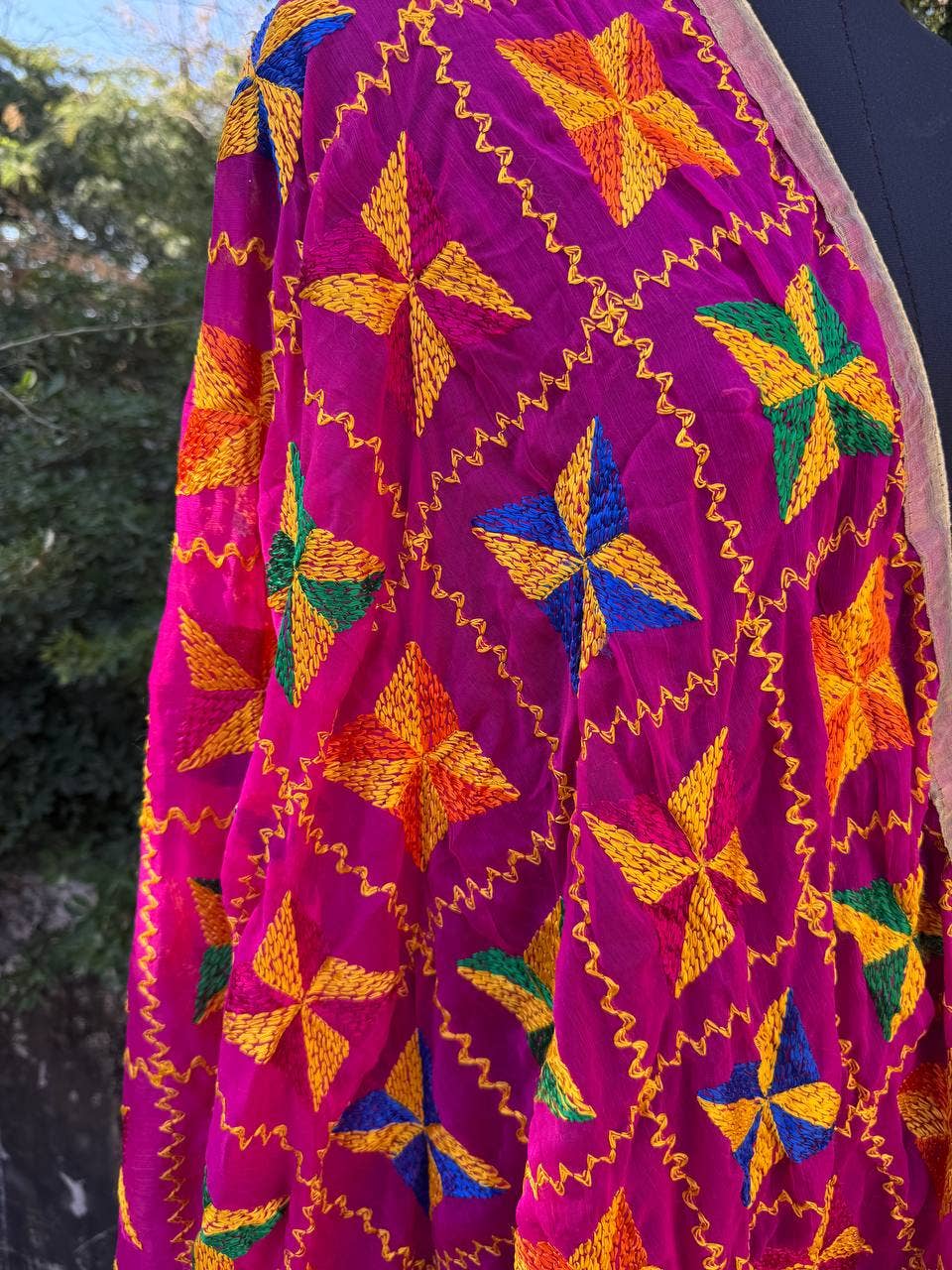 bhavnas boutique - Wholesale Wrap - Women's - Fancy Dupatta Floral Embroidery Phulkari Dupatta Cotton Wrap1