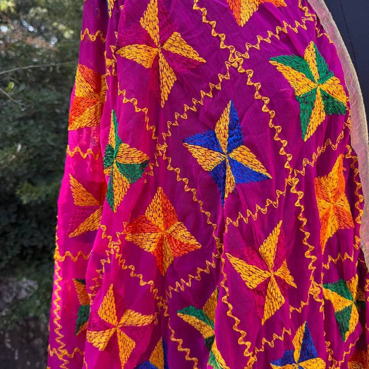 bhavnas boutique - Wholesale Wrap - Women's - Fancy Dupatta Floral Embroidery Phulkari Dupatta Cotton Wrap1