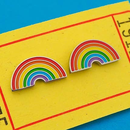 Bright Rainbow Stud Earrings for wholesale by Hand Over Your Fairy Cakes