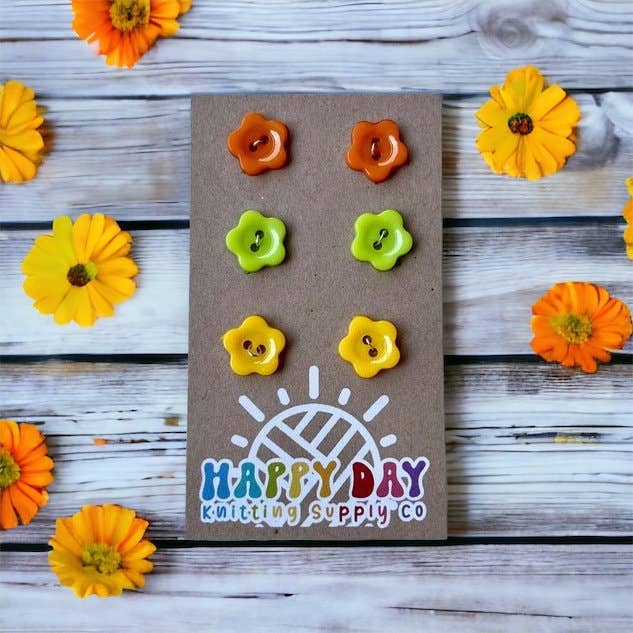 Happy Day Knitting – wholesale Sewing button/snap – Colourful Flower Buttons for Sewing and Crafting #2