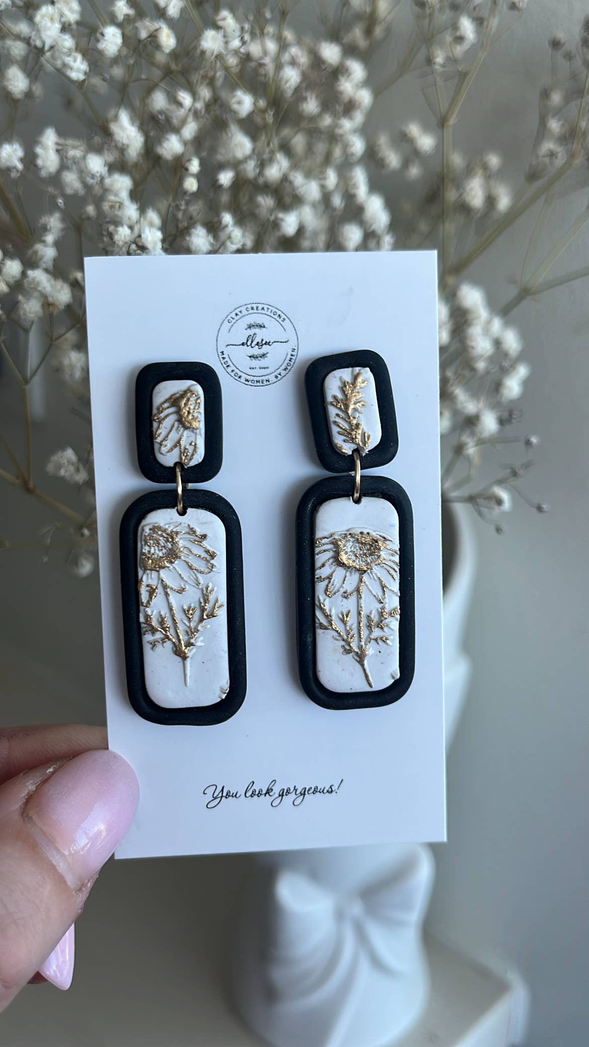 ElleseeWomen - Wholesale Dangle Earrings - Sarah Sunflower Dangles2